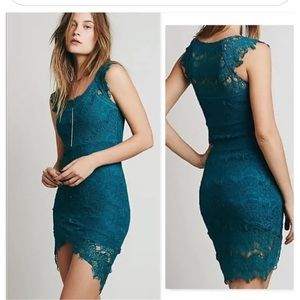 Free People: Intimately Teal Lace Dress